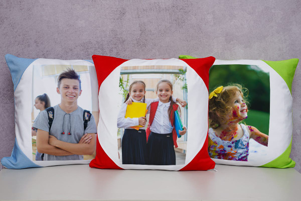 Custom Photo Pillow with Colored Corners